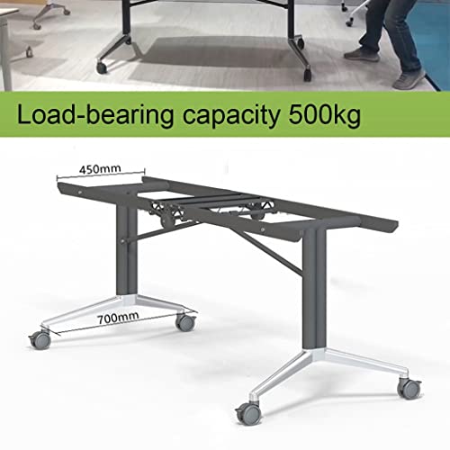 Guinjo Flip Top Mobile Training Table With Modesty And Lockable Wheels, For Conference Rooms,Training Rooms,Media Centers,Classrooms (Color : Brown, Size : 200 * 100 * 75Cm) #TOP4