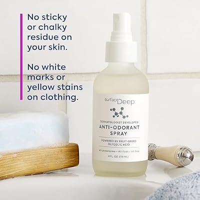 Surface Deep Natural Spray Deodorant for Men/Women, Anti-Odorant, Natural Spray Deodorant for Women and Men, Aluminum Free, Vegan, Cruelty Free. Dermatologist Developed.