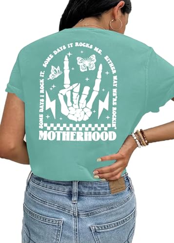 Image of UNIQUEONE Comfort Breastfeeding Shirts for Women Zip Nursing Tops Casual Distressed Acid Washed Maternity Tees