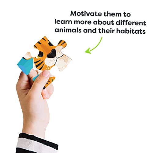 Momo & Nashi Search & Find Childrens Jigsaw Puzzles for Kids - 80 Pieces - Jungle Rainforest Theme - Floor Puzzles for Kids Ages 4-8, 3-5, 6-8, 8-10 Boys Girls - Educational Toys for Kids 5-7 - Gifts