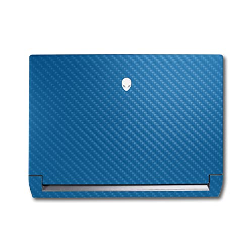 Image of MightySkins Carbon Fiber Skin Compatible with Alienware M17 R5 (2022) Full Wrap Kit - Solid Blue | Protective, Durable Textured Carbon Fiber Finish | Easy to Apply & Change Styles | Made in The USA