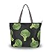 ALALAL Frauen Tragetaschen Smaragdgrün Brokkoli Frische Trendige Taschen Große Große Handtaschen Für Frauen Mit Reißverschluss Für Frau Dame Mädchen Erwachsene