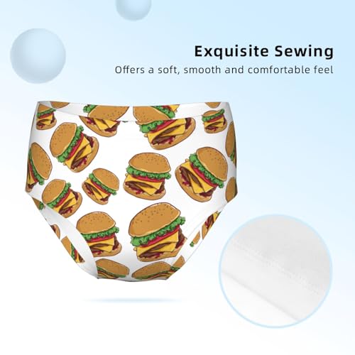 Cheese Burger Pattern Girls' Underwear Soft Cotton Little Girls Panties Comfort Briefs3