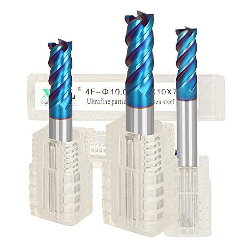 Jiuli Tool Xjl Carbide End Mill Set 4 Flutes Cnc Router Tool Nano Coating Milling Cutter For Steel Hrc 65 3.0X8X3X50Mm #TOP6