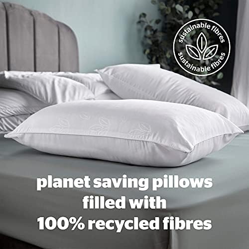 Silentnight Eco Comfort Soft Pillow - Super Soft Luxury Quality Cosy Sustainable Eco Friendly Recycled Pillows For Front Sleeper - Machine Washable Eco Conscious Gifts