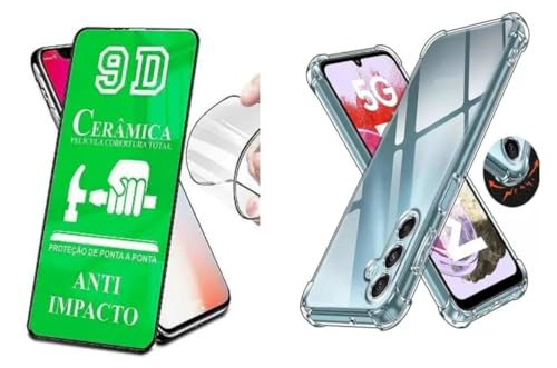 Kit Capa Capinha Case Anti Impacto e Película Ceramica 9D Compatível Samsung Galaxy A35 A55 5G