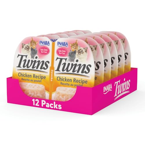 INABA Twins for Cats, Grain-Free Shredded Chicken & Broth Gelée