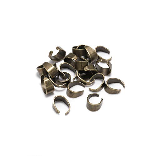 50pcs/lot Antique Bronze Pendant Clips Pinch Bail Clasps Buckle Charm