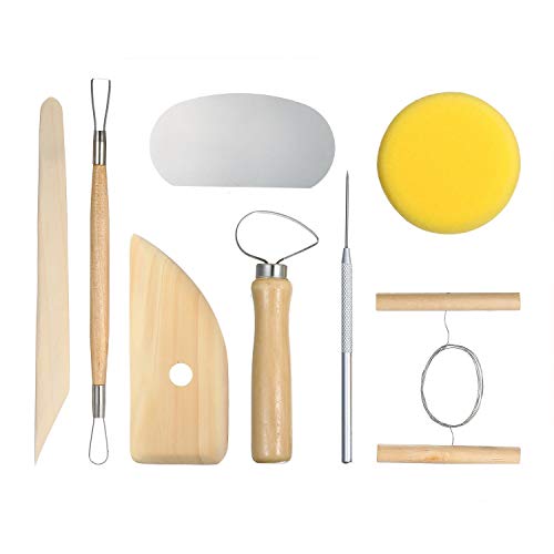 Cuasen Lot de 8 outils de sculpture en argile polymère pour débutants et travaux manuels professionnels Cover