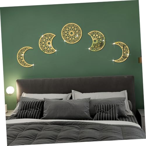 Stickers muraux lune sans perçage avec adhésif doré durable - 6