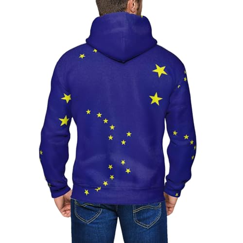 Sweat à capuche drapeau Alaska pour homme avec cordon de serrage confortable