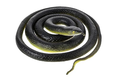 Image of Realistic Rubber Fake Snake Toy Garden Snake to Keep Birds Away Scare Squirrels Halloween Prank Props Scare Toy