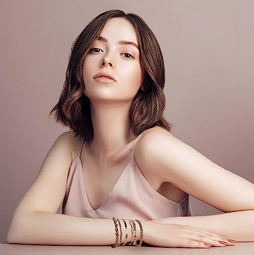 WAINIS 23PCS Gold Chain Bracelet Sets for Women Trendy 14K Gold Plated Dainty Link Paperclip Bracelets Stake Adjustable Layered Metal Link Bracelet Set Fashion Jewelry Adjustable 6.8"+2"4