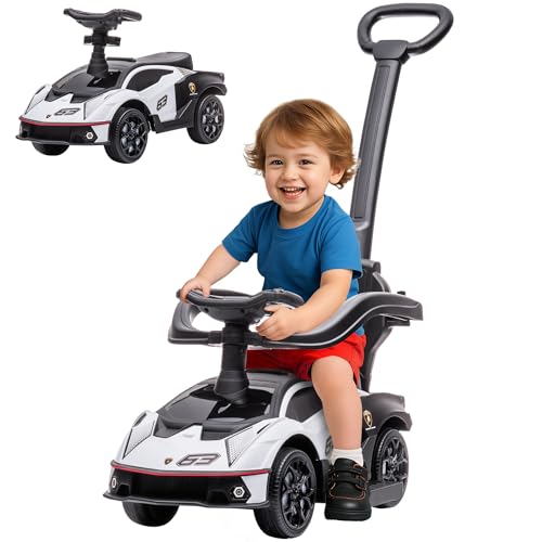 AIYAPLAY Porteur Enfants Lamborghini Essenza SCV12 sous Licence Porteur bébé Voiture à Pousser pour Enfants 1 à 3 Ans Multi-équipée avec poignée de...