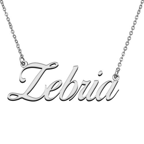 GR859C Custom 18K Gold Plated Necklace with Name Zebria for Women