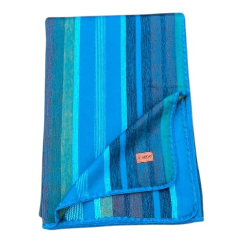Alpaca Wool Blanket – Naturally Warm and Ultra-Soft Comfort – 95 x 65- Breathable and Hypoallergenic – Non-Itchy Alpaca Blanket, Handwoven, Cozy Feel and Beautiful Natural Texture(Turquoise Blue)