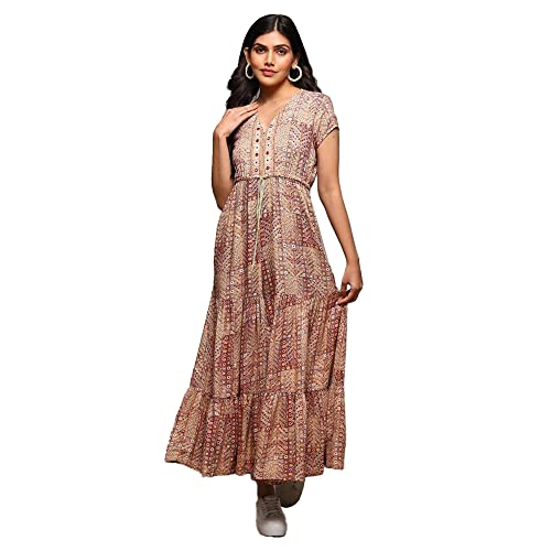 Image of BIBA Women LIVA Straight Printed Jumpsuit