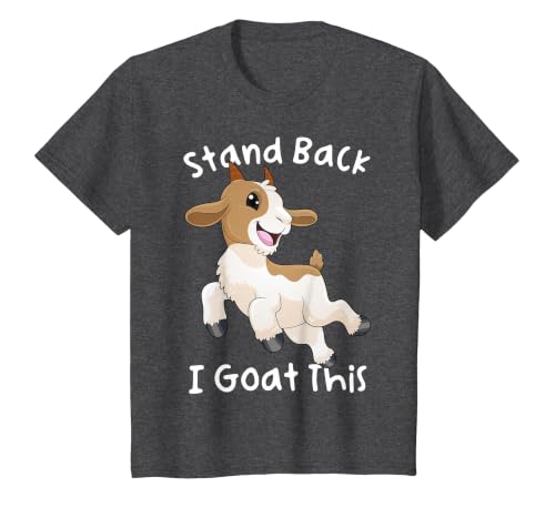 Stand Back I Goat This Funny Kawaii Jumping Goat Pun T-Shirt, Youth, Dark Heather Grey, 3T