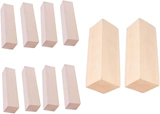 TEHAUX 20 Peças Tiras De Madeira Esculpida Blocos De Escultura Em Madeira Blocos De Construção De Madeira Blocos De Madeira Balsa Blocos De Madeira Inacabados Blocos De Letras De Madeira