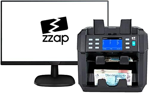 ZZap NC70 Mixed Denomination Banknote Counter/2 Pocket Sorter/Counterfeit Detector - Money Cash Currency Value Machine