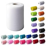 Craft And Party, Tulle Fabric Roll 6' by 100 Yards (300 ft) White Fabric Tulle Spool for DIY Tutu Bow, Wedding and Decoration. Value Pack. (White)