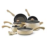Paula Deen Signature Collection Porcelain Nonstick 15-Piece Cookware Set, Oatmeal Speckle