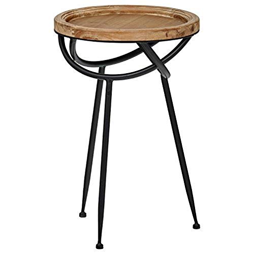Amazon Brand – Stone & Beam Modern Rustic Wood and Metal Side End Table, 16.25
