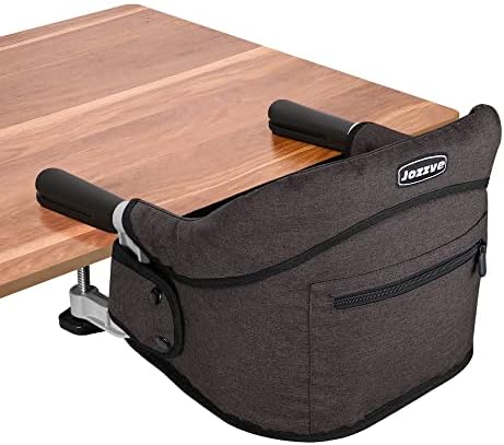 Hook On High Chair, Jozzve Baby High Chair, Portable High Chair for Travel, Foldable Fast Table Chair with Storage Bag, Baby Feeding Seat Clip On High Chair for Home and Travel (Black)