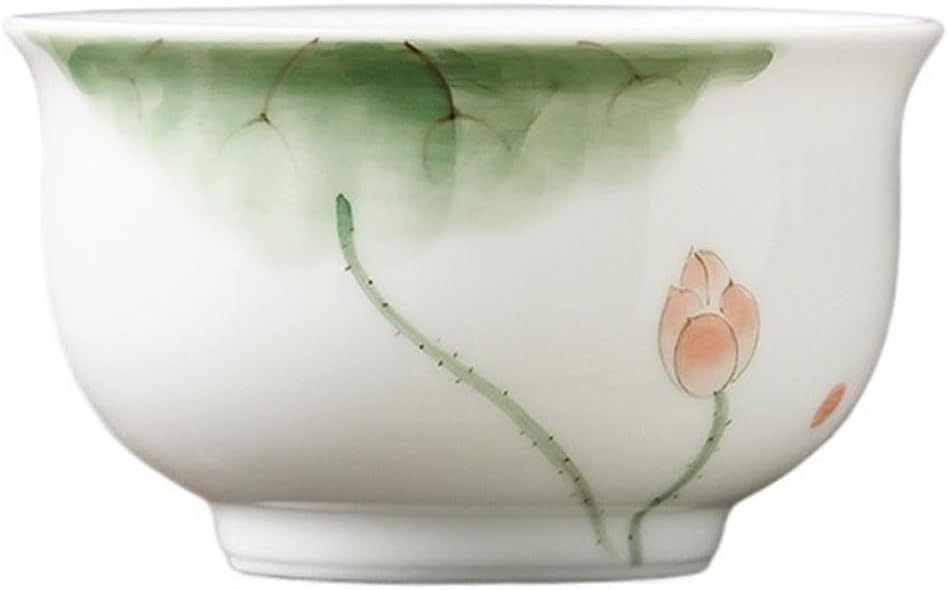 GSOUL Kungfu Tea cup Chinese Tea Cups Hand-painted Lotus Ceramic Kung Fu Master Personal Sets Small Tea Cups