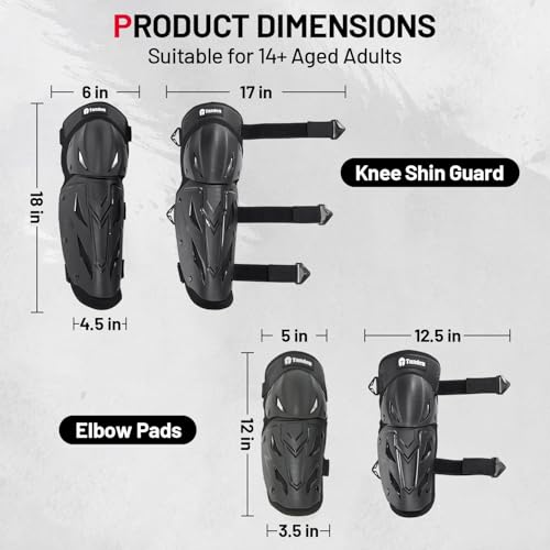 Tanden Motorcycle Knee Pads for Men Knee and Shin Guards, Motorcycle Leg Protection Armor Motocross Knee Guards Dirt Bike Pads Adjustable Crashproof Adults Protective Gear