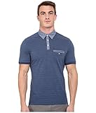 Original Penguin Men's Shadow Stripe Polo Shirt with Chambray Collar