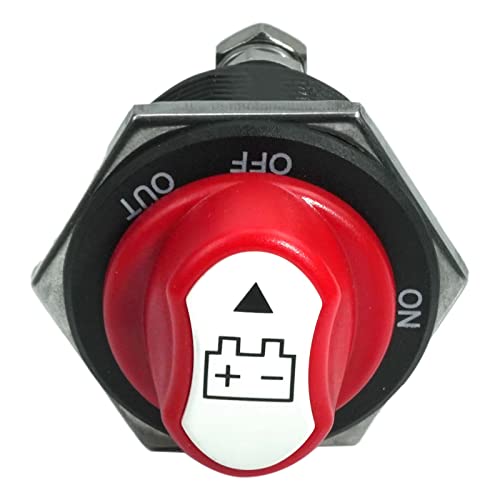 Battery Switch 12-48V Waterproof Battery Main Disconnect Switch Power Cut-Off/Off Kill Switch Max 32V Dc 200A Cont 300A Int Suitable For Automotive, Offroad, Truck, Marine, Rv, Marine #TOP2
