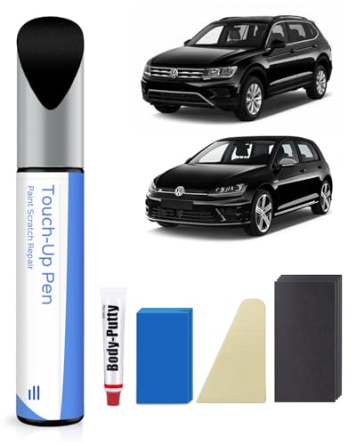 LC9X/2T Deep Black Pearl Kit penna vernice compatibile con VW/Volkswagen, corrispondenza esatta per chip e graffi