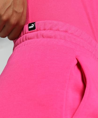 Image of Puma Women's ESS High Waist Shorts | Comfortable Cotton-Blend High Waist Knitted Shorts for Women | Ribbed Waistband | Ideal for Gym, Travel & Everyday Wear