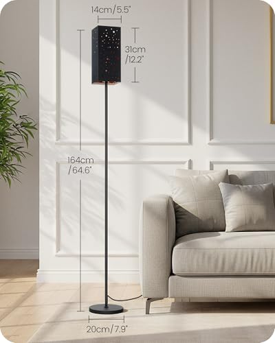 Image of 64.6 inch Floor Lamp, with Foot Switch, Standing Lamp with Sky Stars Design, Modern Freestanding Lamp (Bulb Not Included), for Living Room, Bedroom, Office, ETL Listed,Black Starry Sky AB07LD05