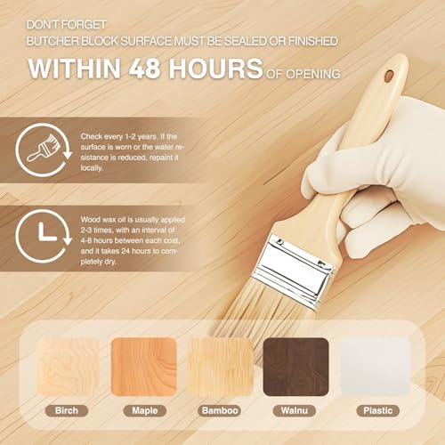 Tabla para cortar de madera maciza de abedul 72x25 in miniatura 4