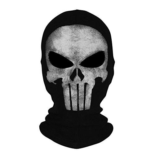 INNTURT Handmade Fabric Ghost Mask Balaclava Skull Hood (Skull)