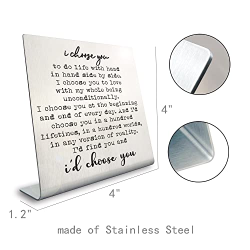 I Choose You Marriage Sign, Wedding Anniversary Presents Gift For Wife, Him, Husband, Groom, Bride, Engagement Anniversary Valentines Day Gifts Sign For Desk Table Counter Shelf Decoration #TOP1