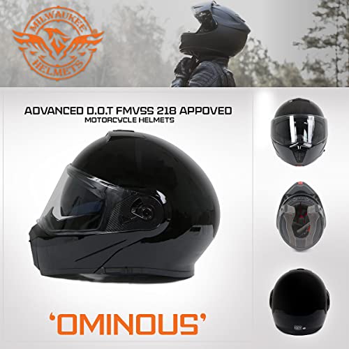 Milwaukee Helmets Advanced Full-Face Motorcycle Modular Helmets for Biker w/Drop Down Visor - Medium by Milwaukee Helmets - Used condition - Image 7