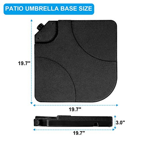 Simple Deluxe 4pcs Cantilever Offset Patio Market Umbrella Base Stand with U Locking Square Shape Weights Water, Sand Filled, 176lbs by Simple Deluxe - Image 2
