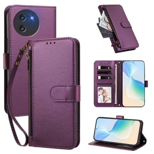 �P�[�X�J�o�[ �Ή��@�� for Doogee Note 59 / Note 59 Pro�y�E�H���b�g�i�t�@�X�i�[�������X�g�X�g���b�v�t���j�A�J�[�h�X���b�g4�{��������1�A�}�O�l�b�g���X�^���h�@�\�zViolet