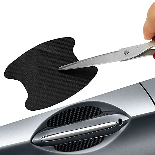 Bravecow 4Pcs Universal 3D Car Door Handle Protector Film Carbon Fiber Waterproof Anti-Scratch Sticker Paint Guard For Car Vehicle #TOP6
