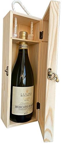 howson london Personalised Wooden Wine Gift Box Red Wine Holder for Christmas Anniversary Birthday Vintage Chest Champagne Bottle Box for Mother, Dad, Wife, Husband,30th 50th 60th (Any Text)