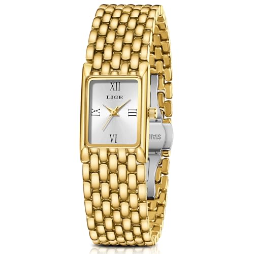 Image of LIGE Watches for Women Luxury Ladies Quartz Wrist Watches with Stainless Steel Bracelet,Waterproof.Womens Casual Fashion Small Watch Bracelet