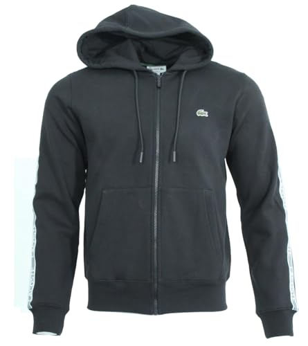 Image of Lacoste SH5065 Men's Classic fit Printed Zip up Sweatshirt Black