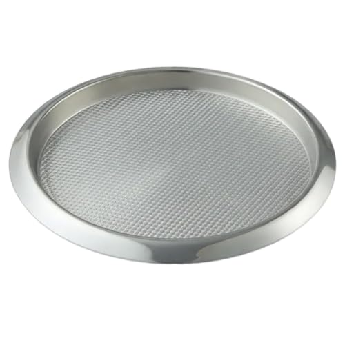 American Metalcraft SSBT14 Stainless Steel Round Bar Serving Tray, Silver, 14-Inches