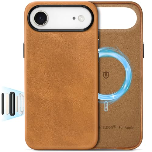 SHIELDON Lederhülle für iPhone Air 6,5" 5G 2025, Retro Hellbraun