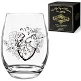 Human Heart Anatomy Wine Glass,Unique gift for Physician, Nurse, Neighbor, Coworker, Friend,Interesting Heart Painting Wine Glass