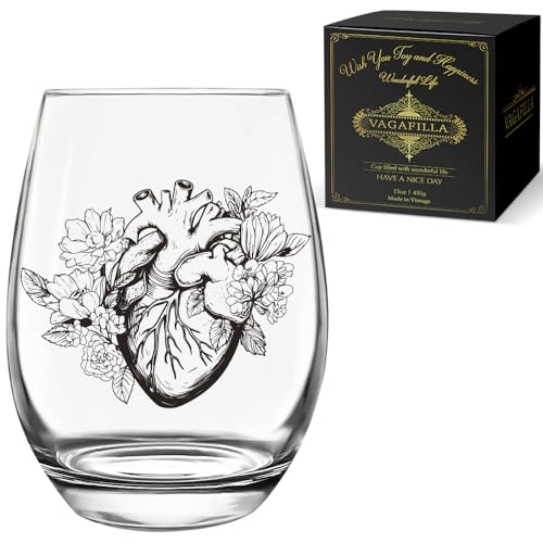 Human Heart Anatomy Wine Glass,Unique gift for Physician,