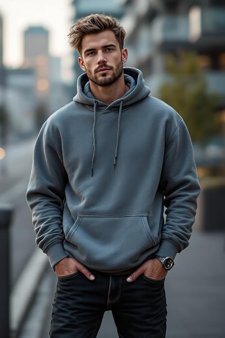Image of Men's Oversized Hoodie Stylish Sweatshirt for Winter wear Trendy Casual Pullover for Men,Ideal for Travel.